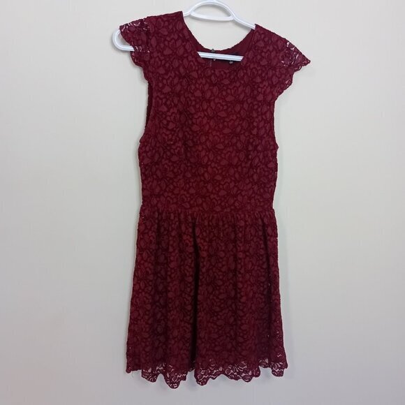 Women's Teens Aritzia Talula Floral Half Sleeve Skater Dress Elastic Waist Sz 6 - Picture 3 of 14